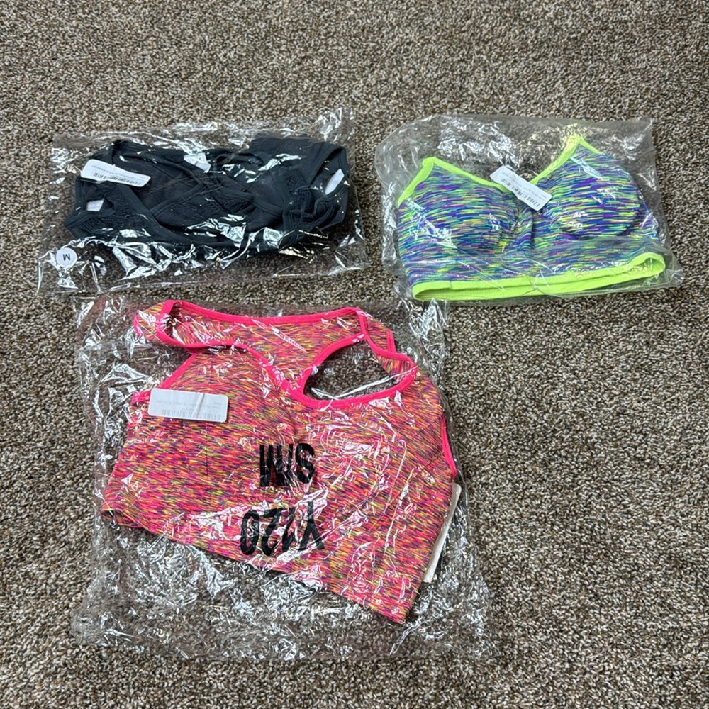 Colorful Sports Bra Set. Size S/M. NWT.